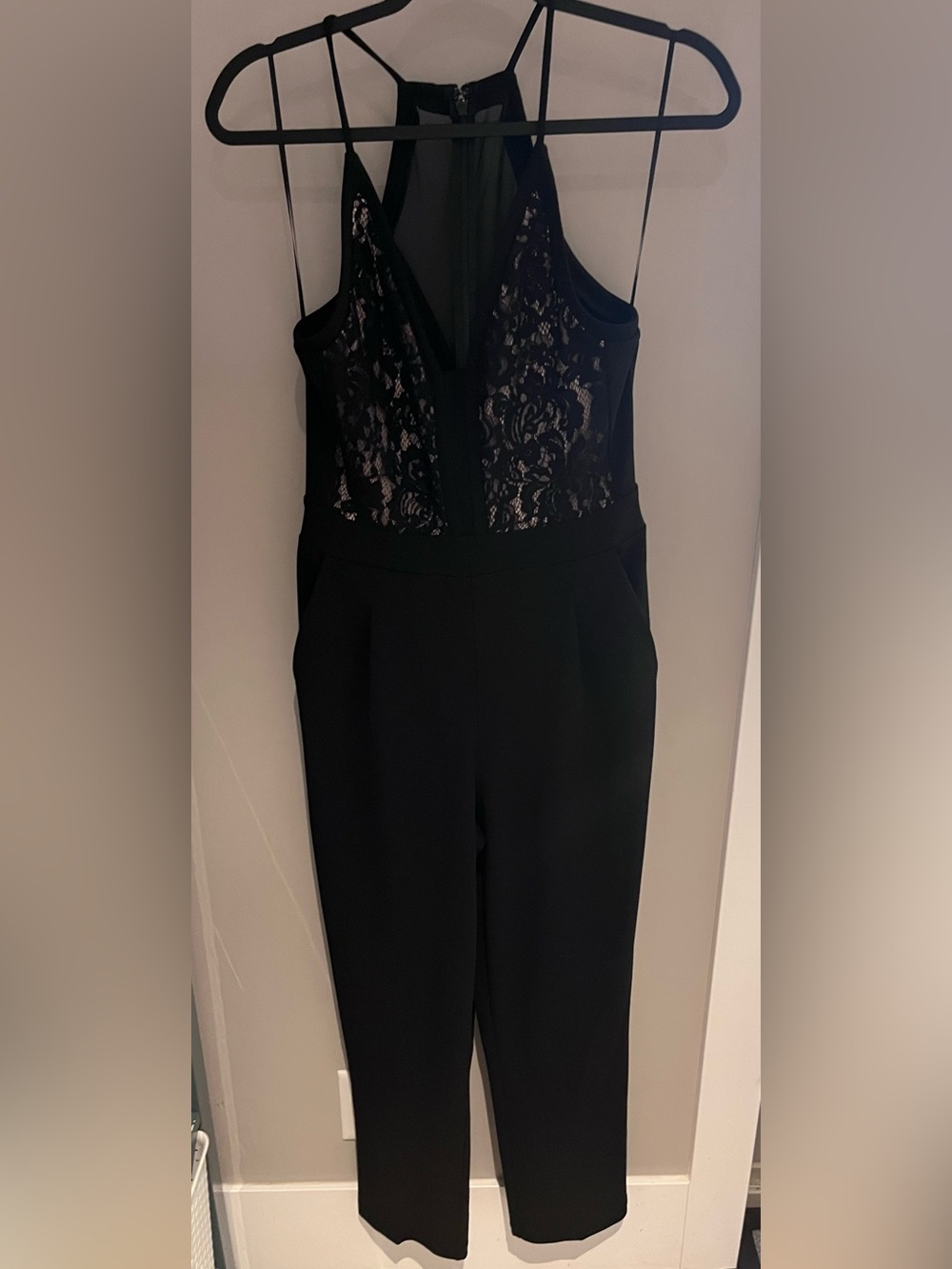 Express Black Lace-Top Women's Jumpsuit
